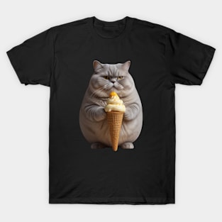 CUTE FAT CAT ICE CREAM T-Shirt